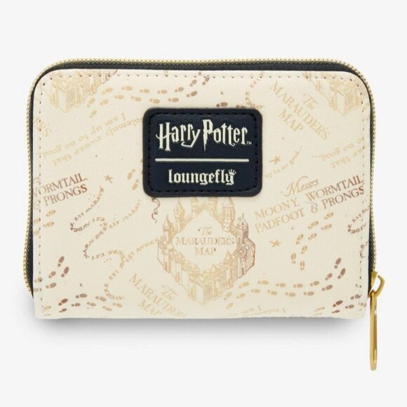 Loungefly Harry Potter Marauders Map Wallet Floral Zip Around - Picture 3 of 4